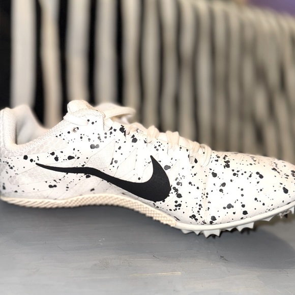 Authentic Nike Zoom Rival S 9 White/Black Paint splatter Track Spike Size 7.5 - Picture 8 of 14